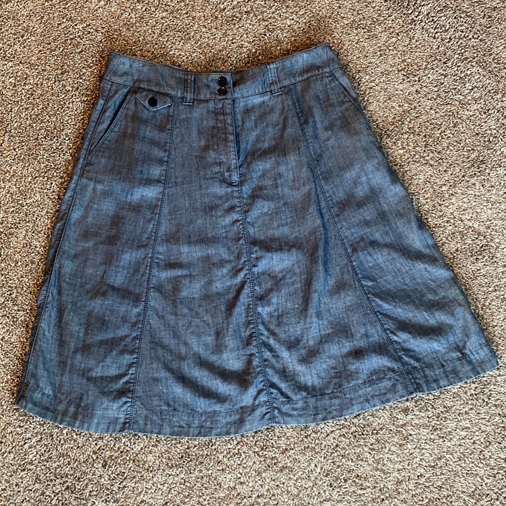 L.L. Bean Blue A-Line Skirt